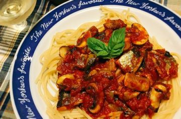 サンマのトマトソーススパゲッティ